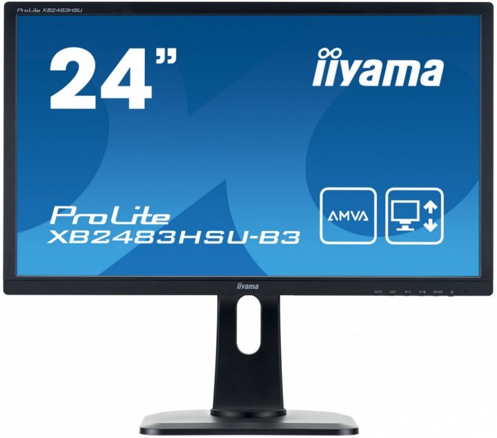 Monitor IIYAMA ProLite XB2483HSU-B3 | 23.8 | AMVA | D-SUB | HDMI | DP | USB | PIVOT | VESA